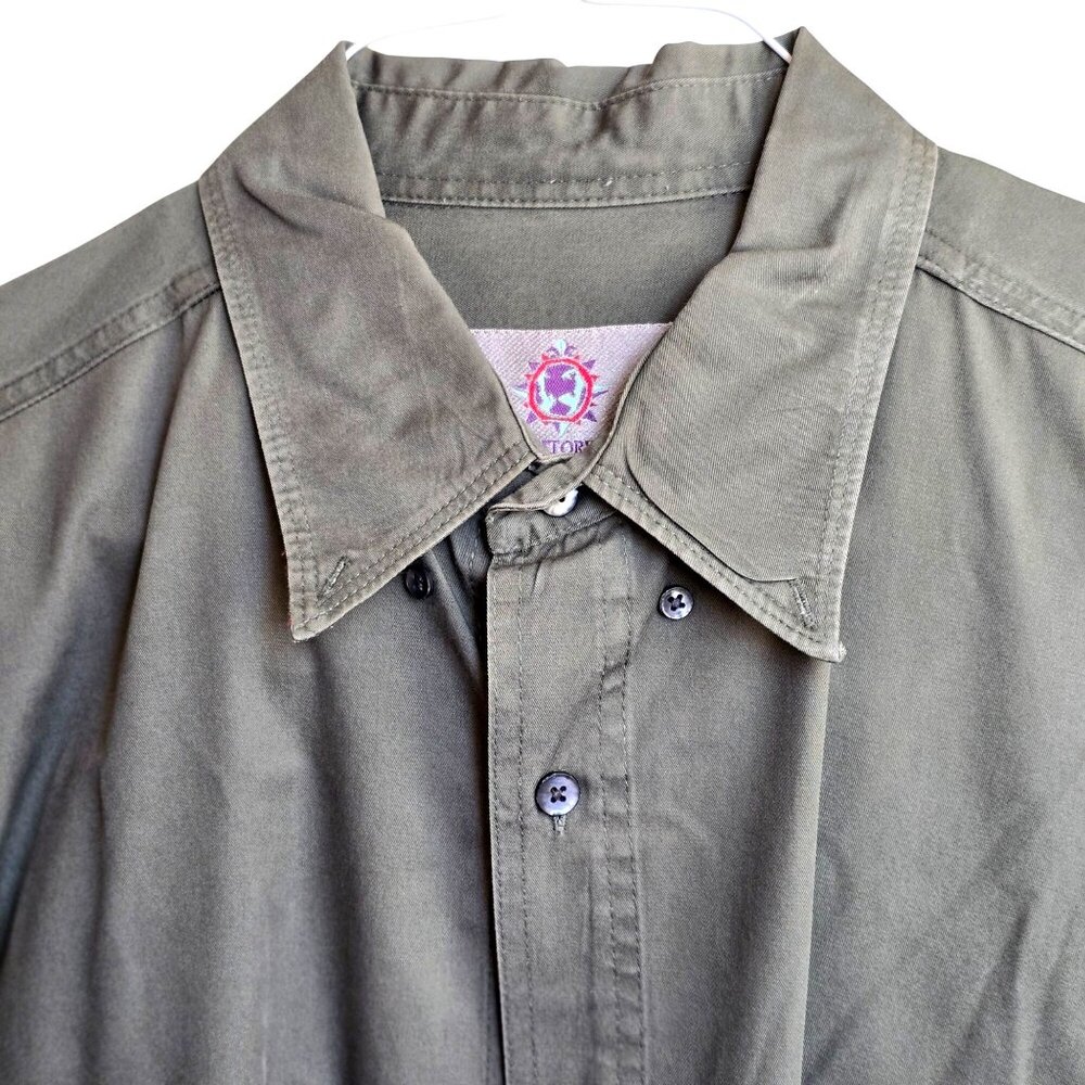 The Territory Ahead Mens Forest Green Long Sleeve Button-Up Shirt Large CM2026